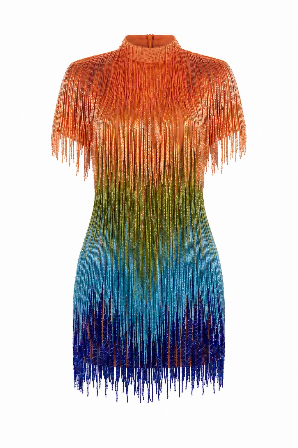 High Neck Dress - Vivienne Rainbow Dress