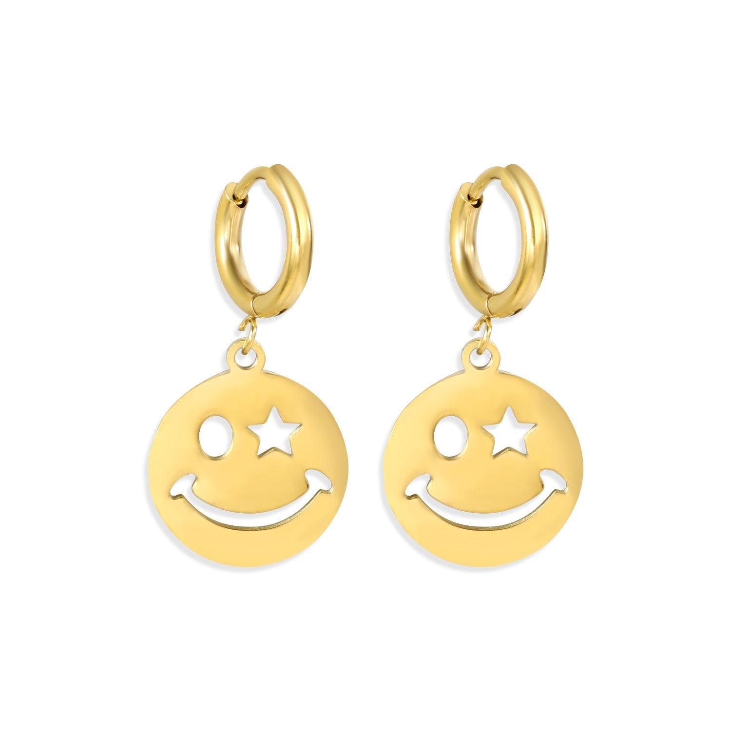 Wink Smiley Huggie Hoops