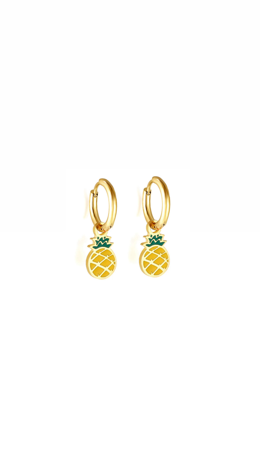 Pineapple Huggie Hoops