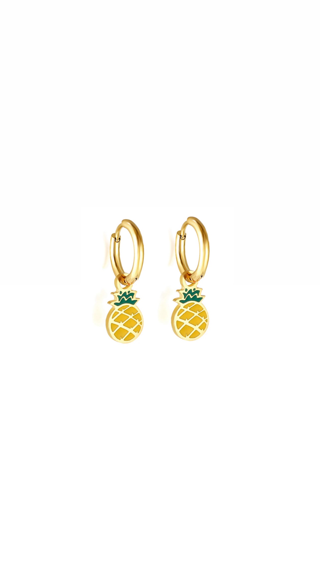 Pineapple Huggie Hoops
