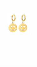 Wink Smiley Huggie Hoops