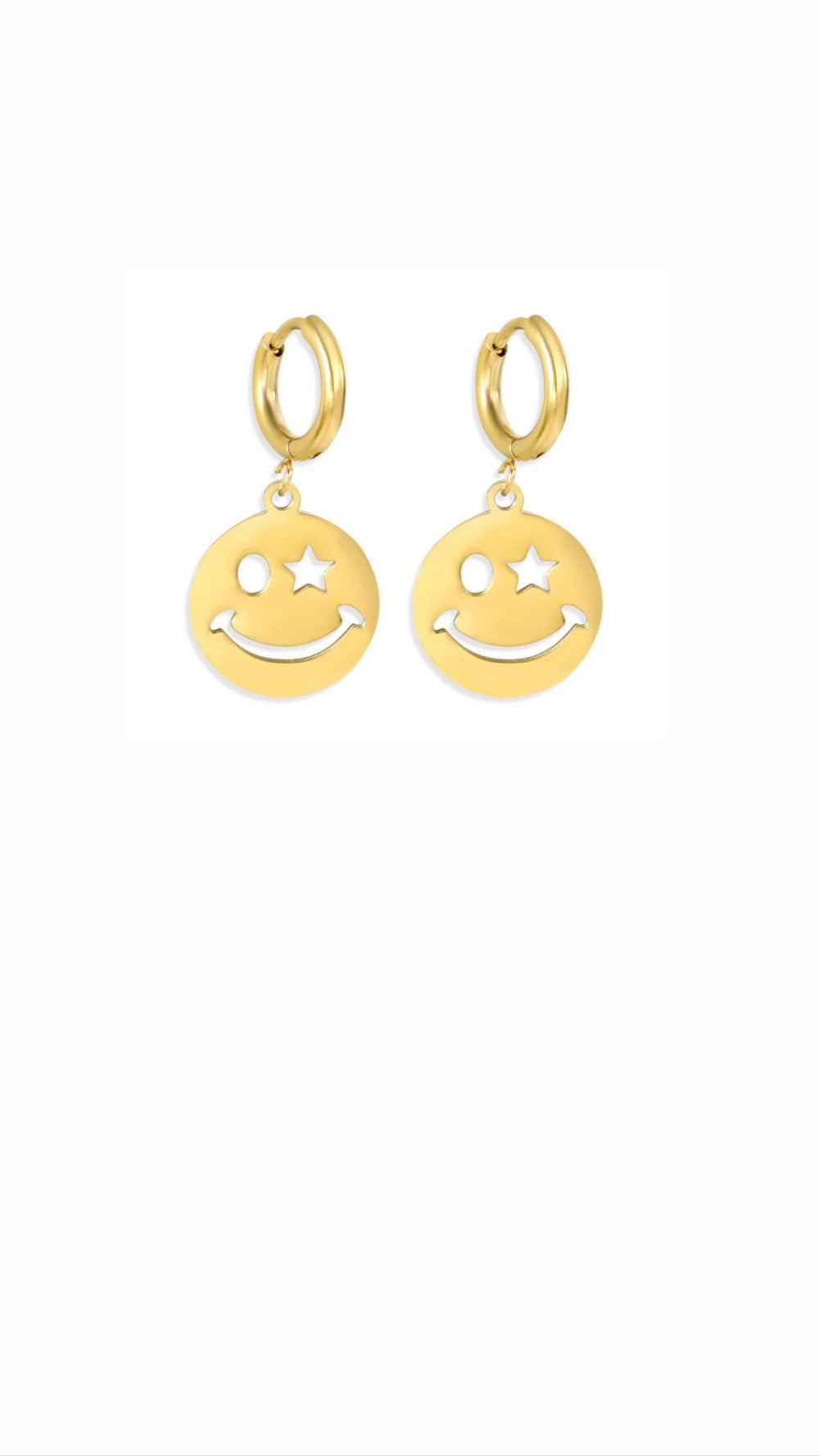 Wink Smiley Huggie Hoops