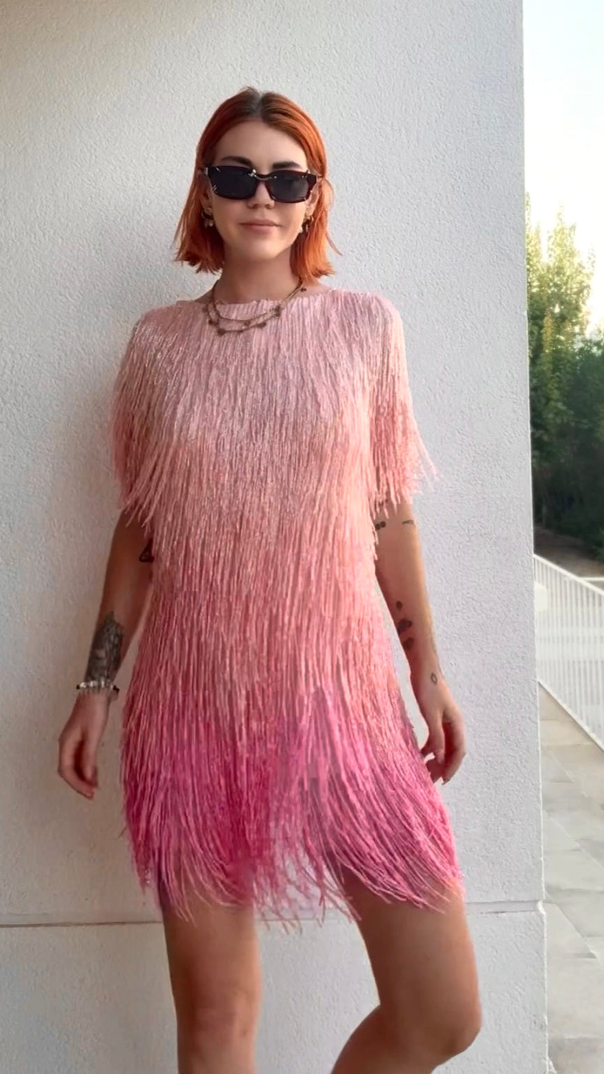 Vivienne Tassle Dress - Candyfloss