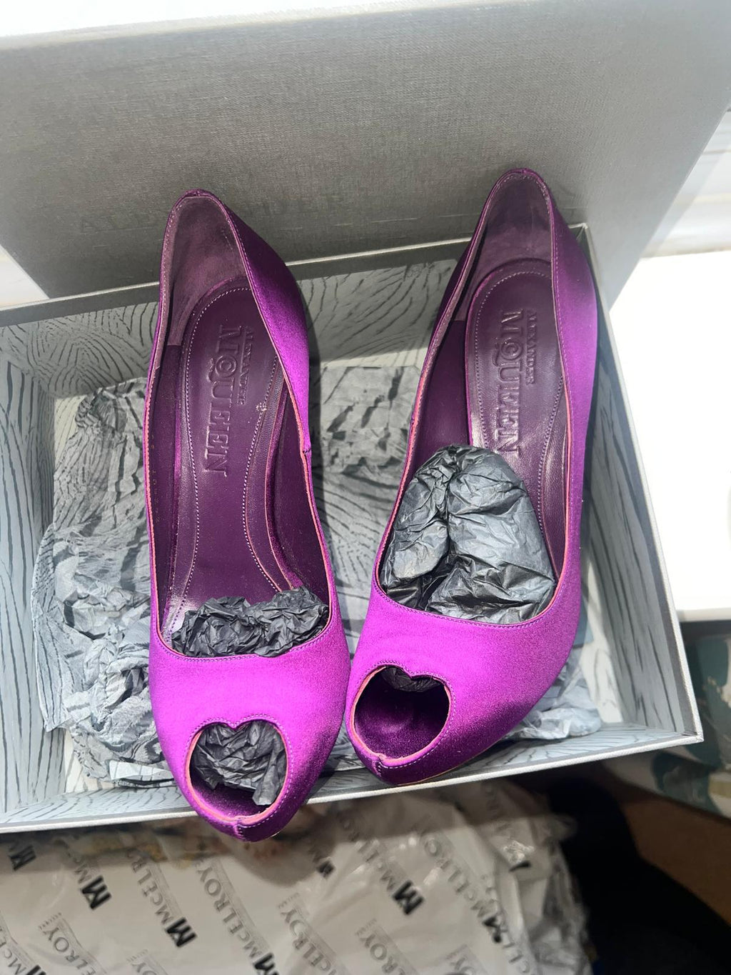 Alexander McQueen Satin Stilettos