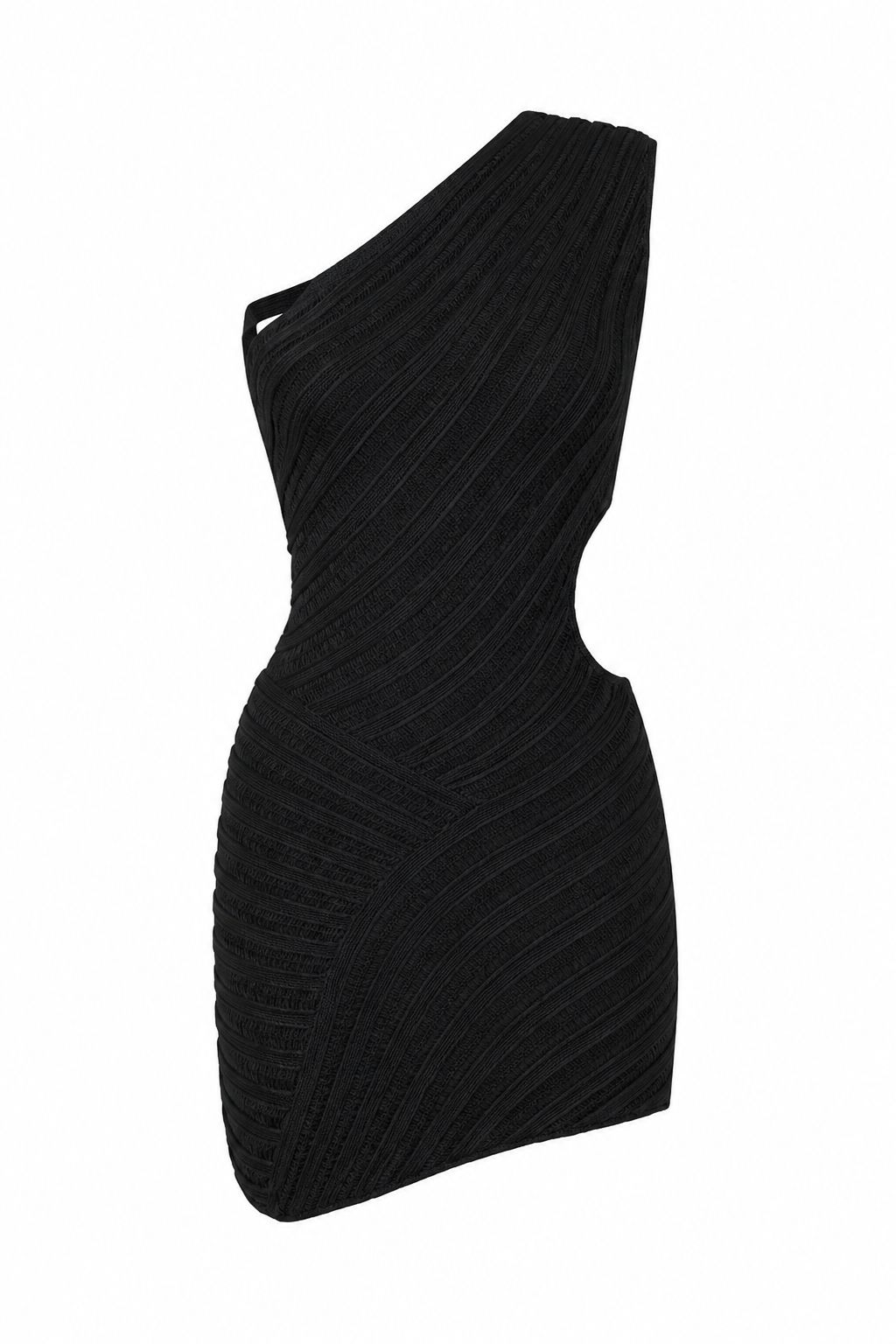 One shoulder Black