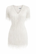 Vivienne Tassle Dress - White