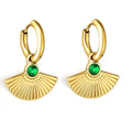 Emerald Fan Earrings