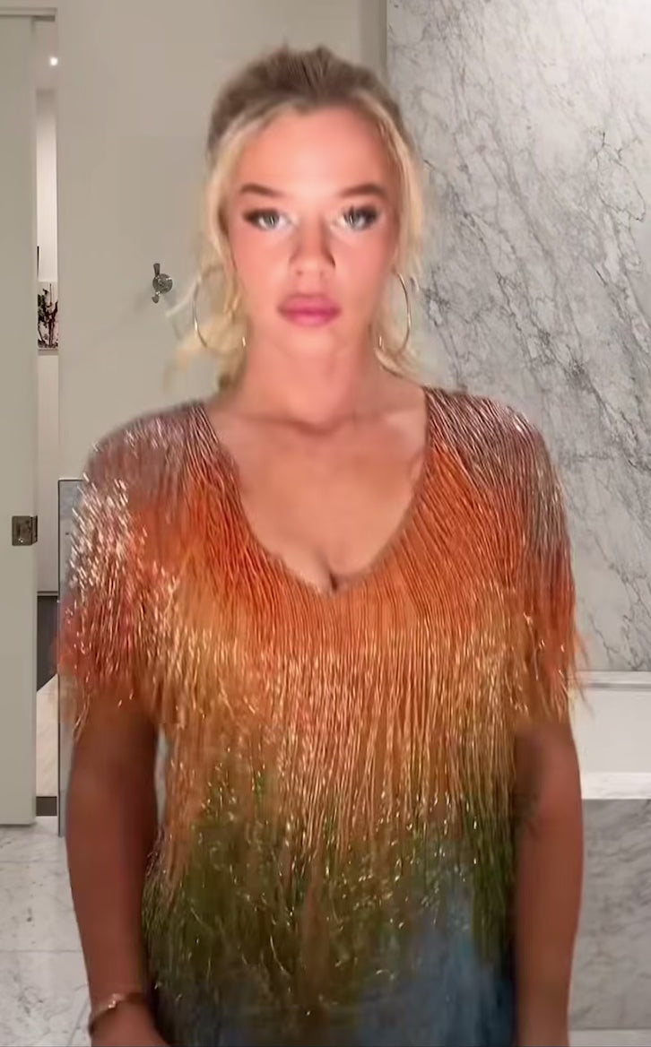 Vivienne V-Neck Dress - Rainbow